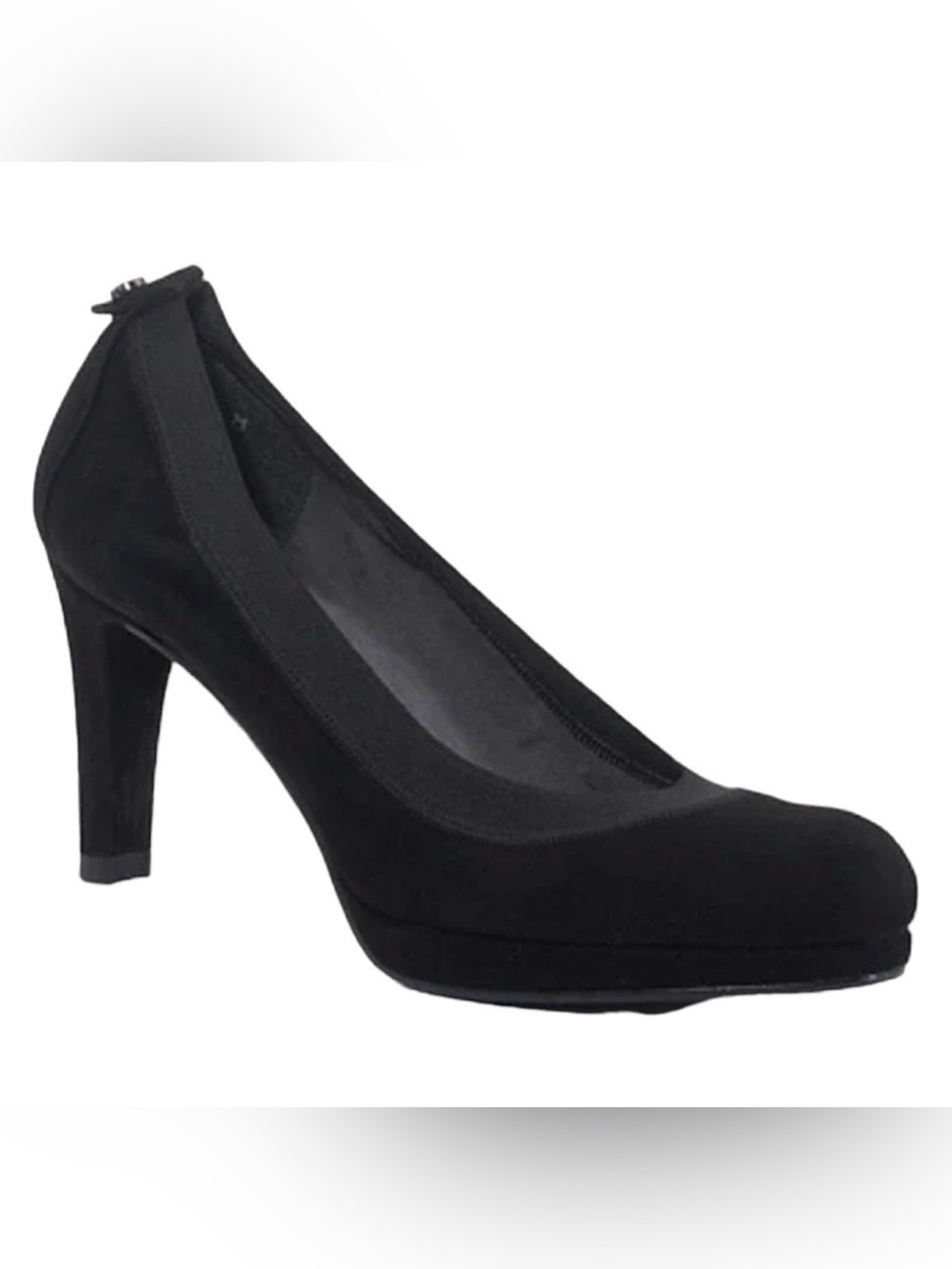 Stuart Weitzman Black Forsure Suede Slip-on Pump Heel Shoe Elastic Trim